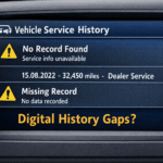 Digital service history missing in UK manufacturer system showing incomplete dealer records